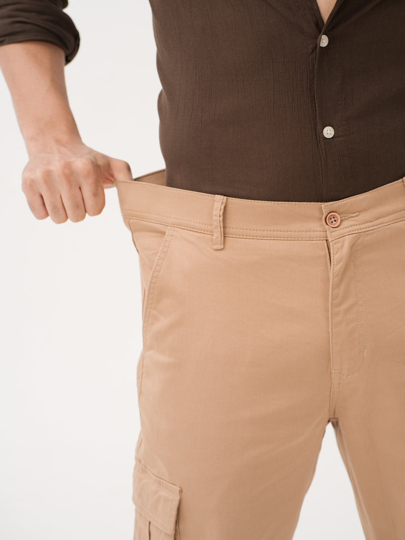 Sandhill Khaki Relaxed Fit Stretch Cargo Pants