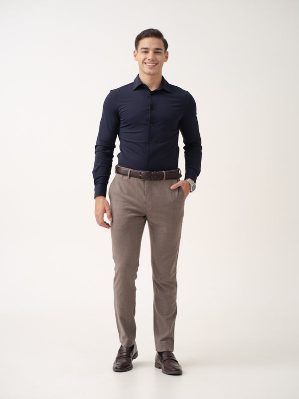 Tortona Brown Merino Wool Pants