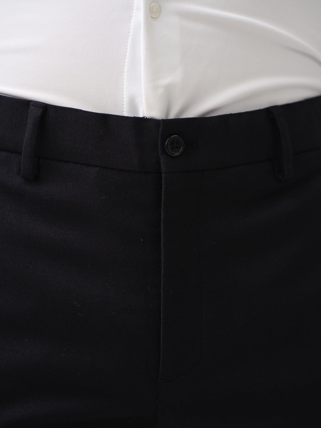 Deep Black Merino Wool Pants