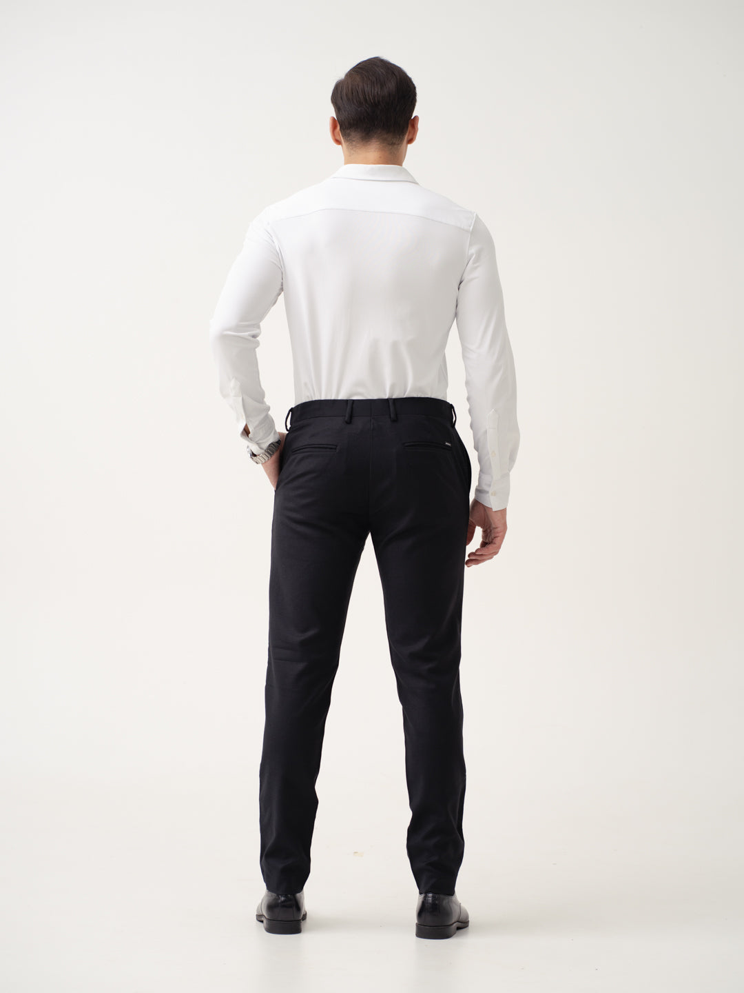 Deep Black Merino Wool Pants