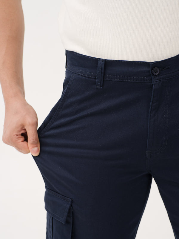 Villa Blue Relaxed Fit Stretch Cargo Pants