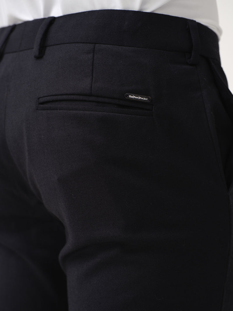 Deep Black Merino Wool Pants