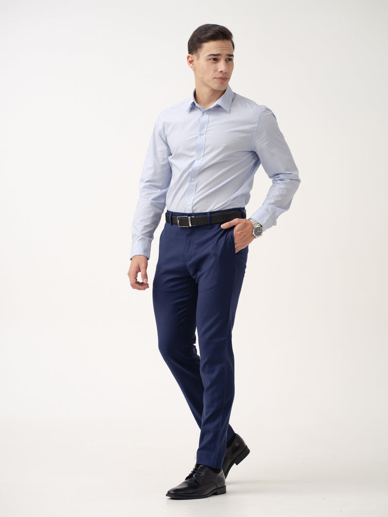 Prussian Blue Merino Wool Pants