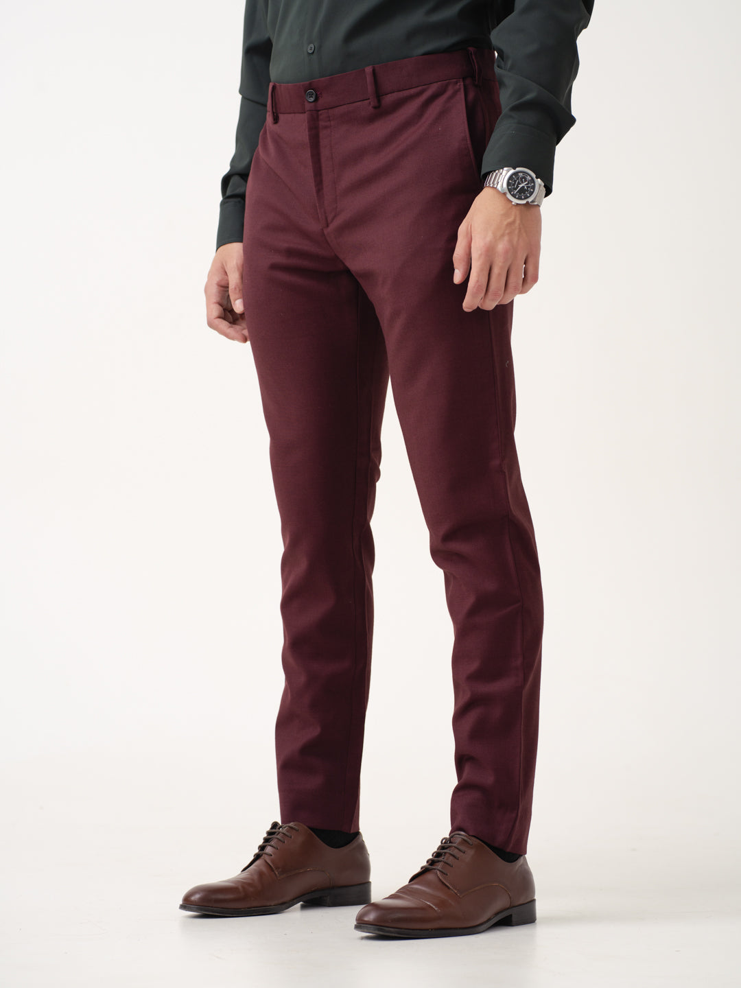 Deep Plum Merino Wool Pants