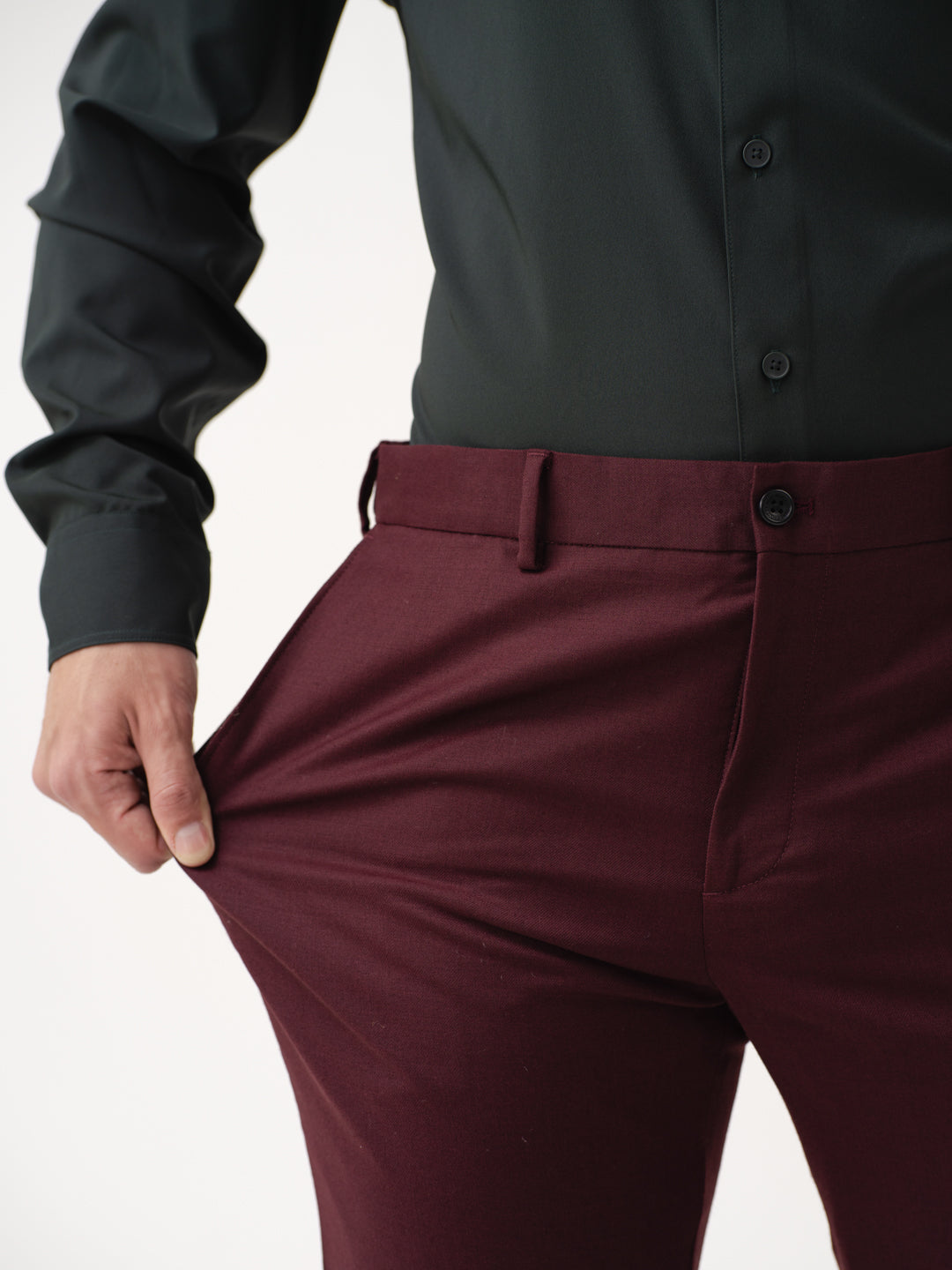 Deep Plum Merino Wool Pants