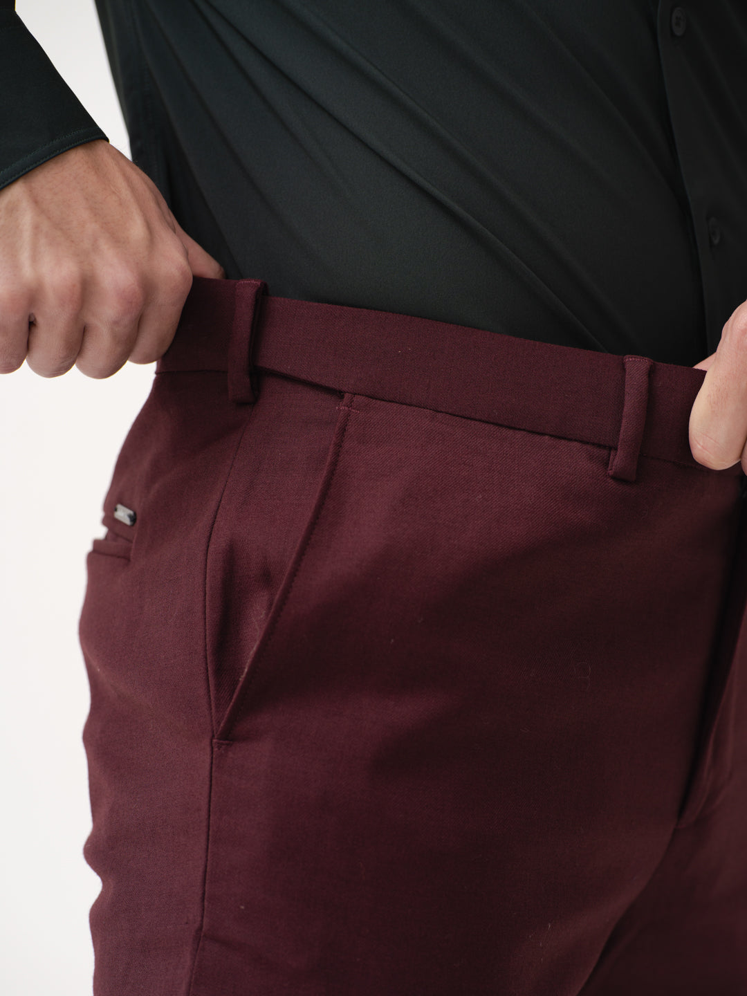 Deep Plum Merino Wool Pants