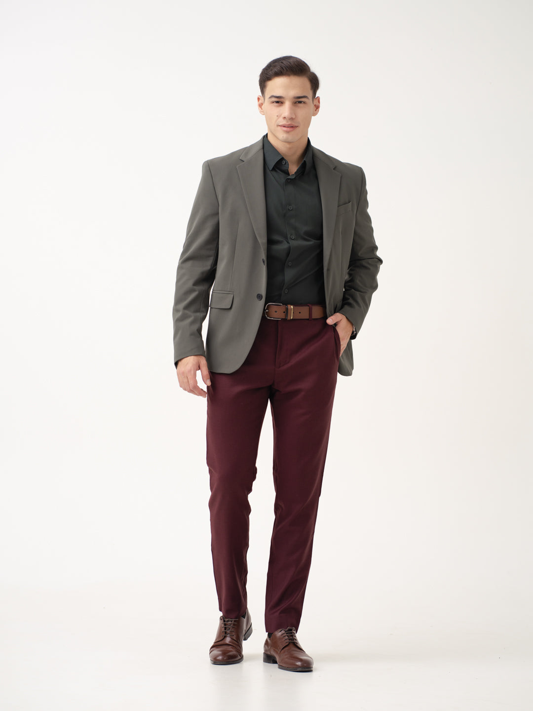 Deep Plum Merino Wool Pants