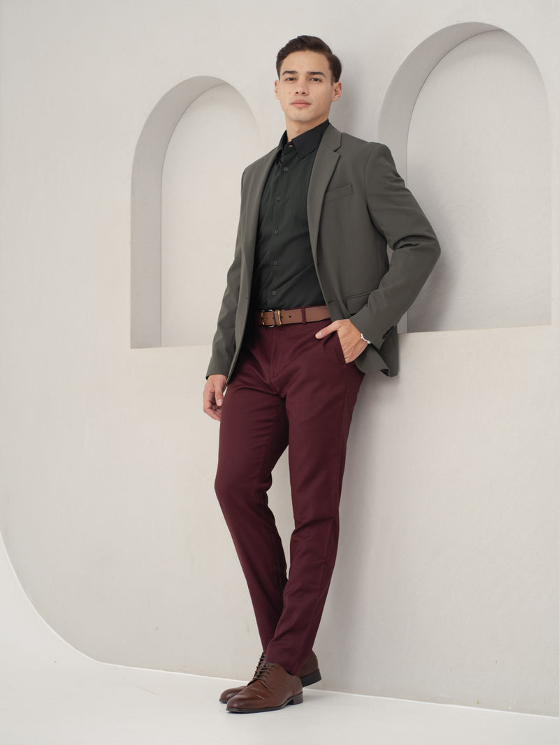 Deep Plum Merino Wool Pants