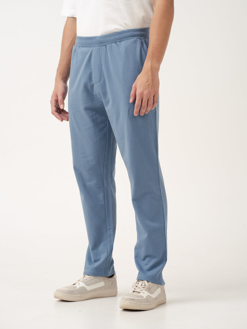 front view of pixel blue sweatpant by pant project featuring casual style