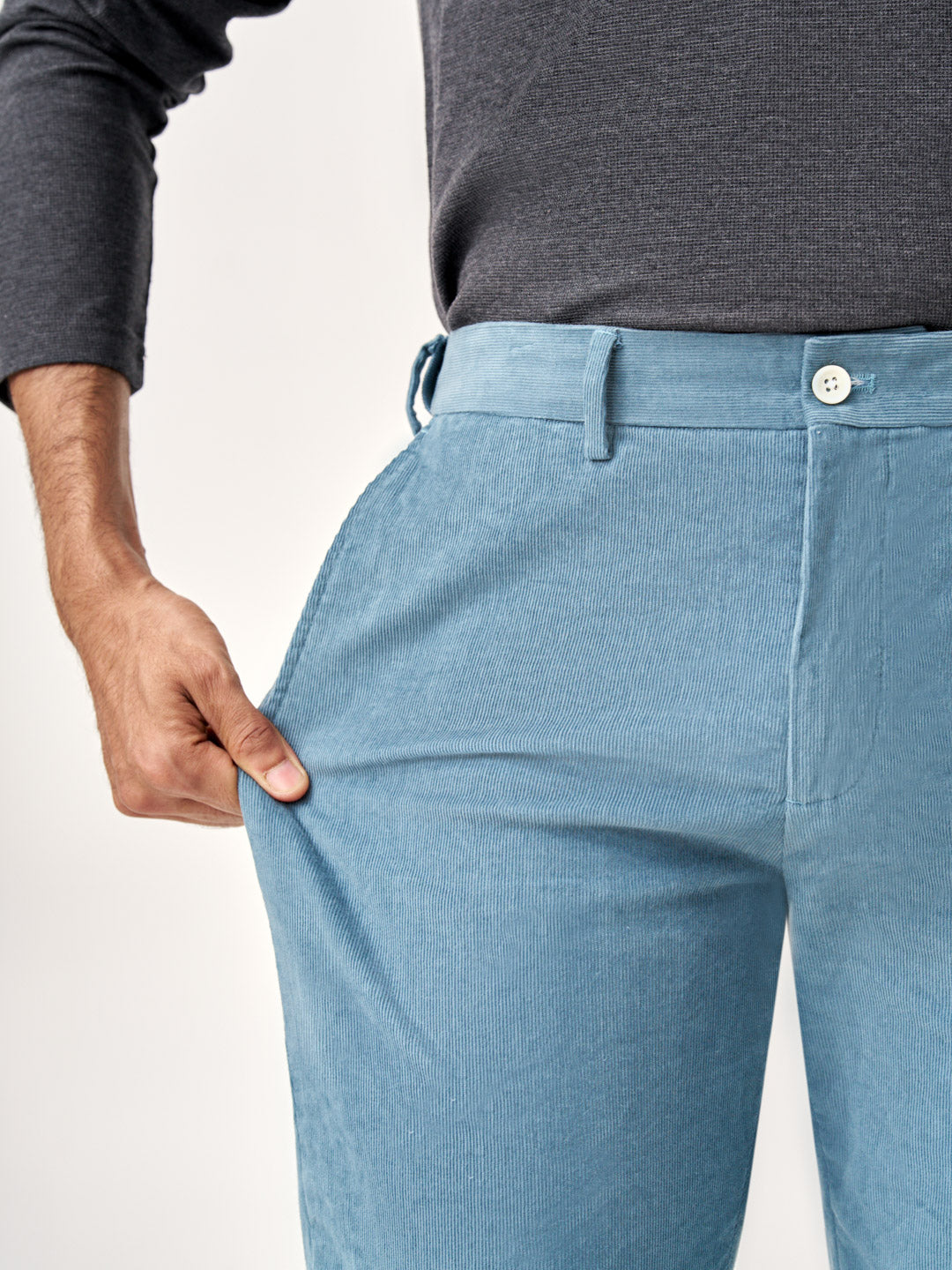 BoraBora Blue Corduroy Stretch Pants