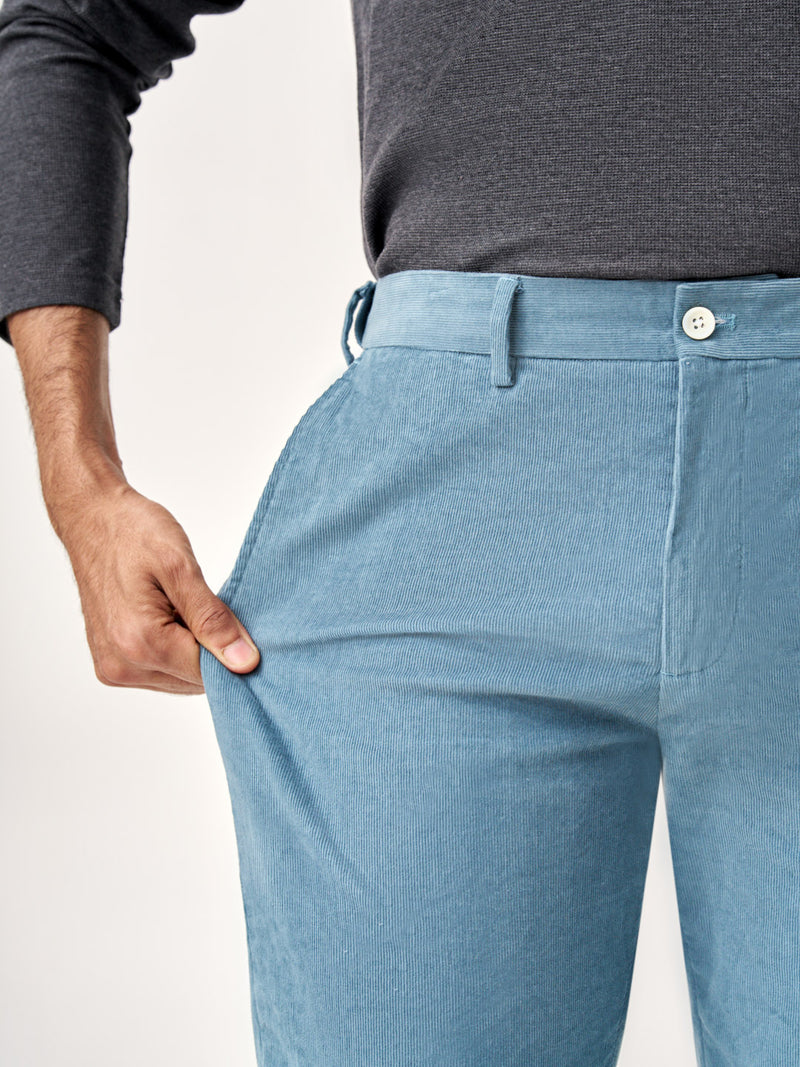 BoraBora Blue Corduroy Stretch Pants