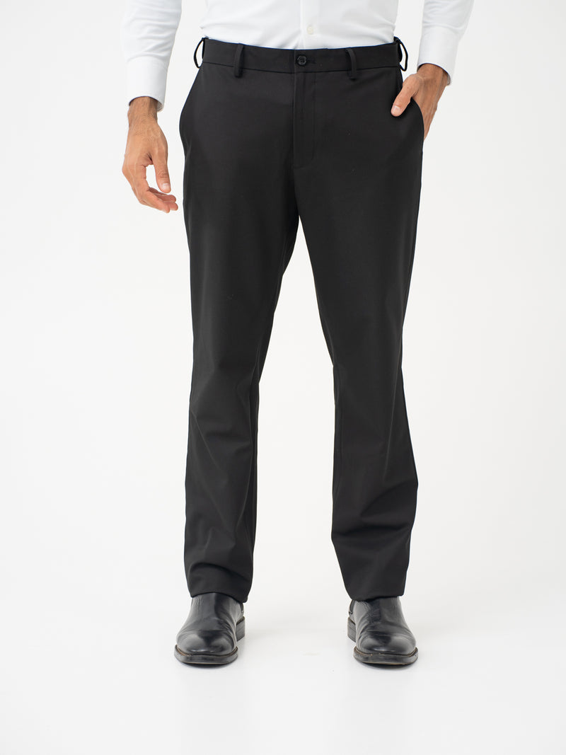 Brisk Black Water Repellent Relaxed Fit Stretch Formal Pant