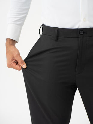 Brisk Black Water Repellent Relaxed Fit Stretch Formal Pant