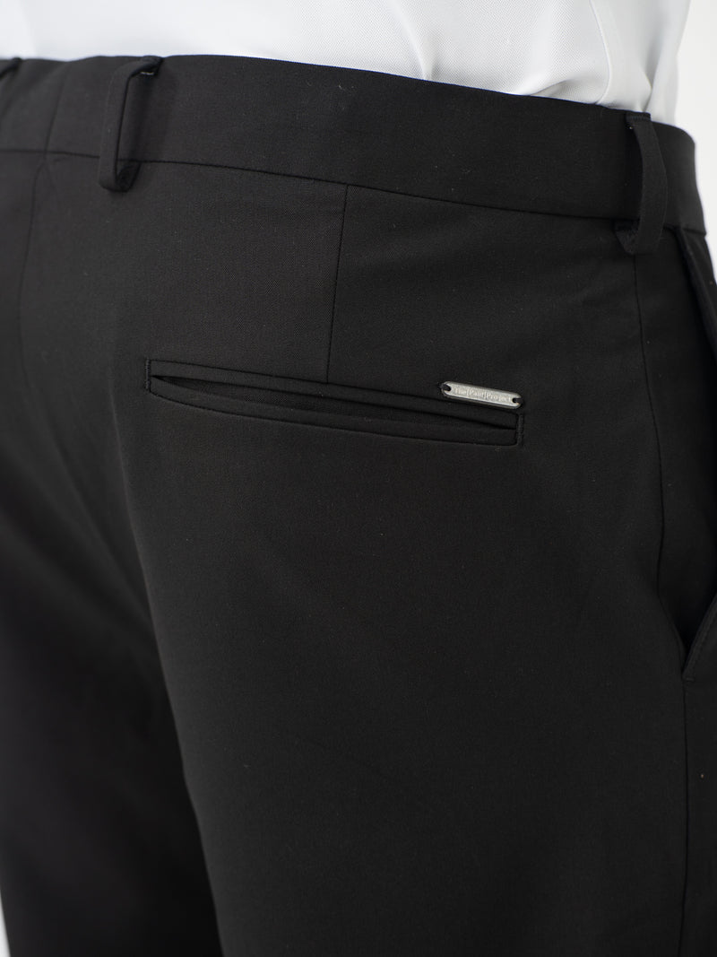 Brisk Black Water Repellent Relaxed Fit Stretch Formal Pant