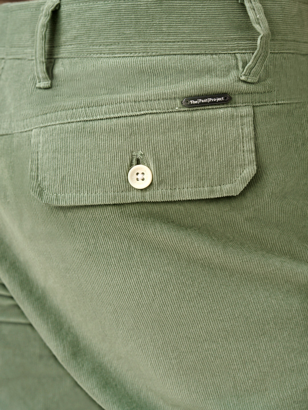 Aloe Green Corduroy Stretch Cargo Pants