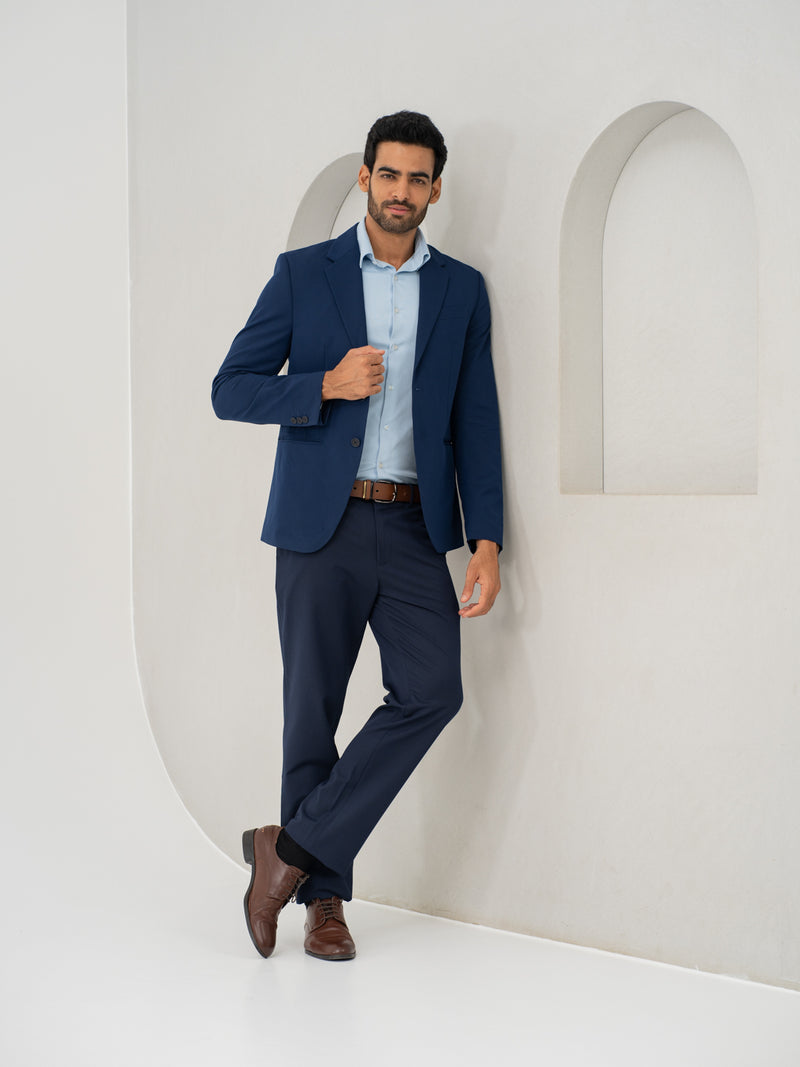 Wind Blue Water Repellent Relaxed Fit Stretch Formal Pant
