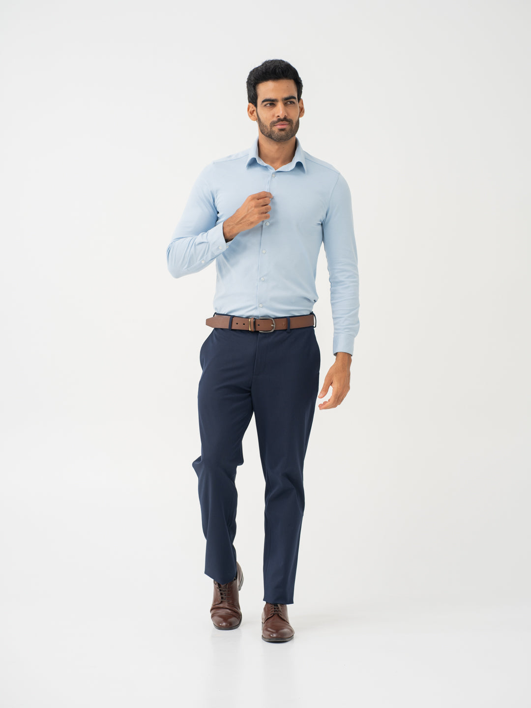 Wind Blue Water Repellent Relaxed Fit Stretch Formal Pants