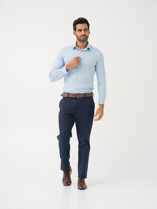 Wind Blue Water Repellent Relaxed Fit Stretch Formal Pants