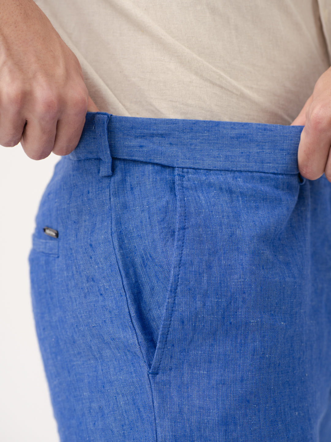 Lapis Blue 100% Linen Pants