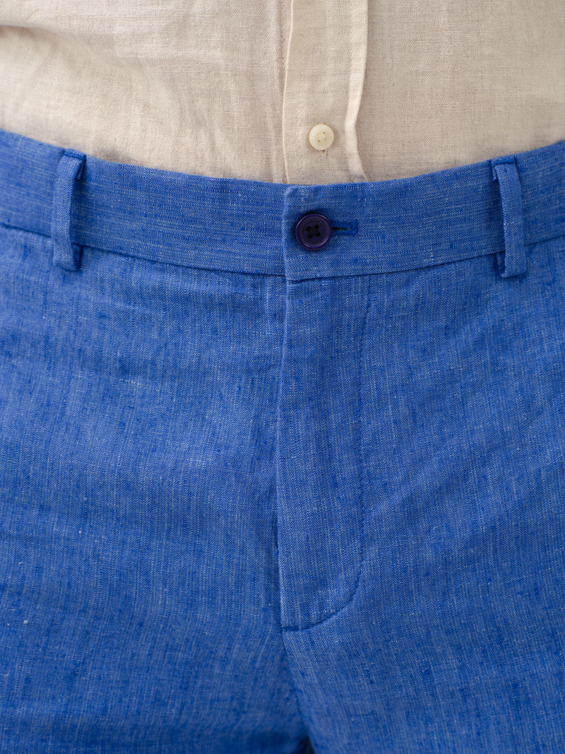 Lapis Blue 100% Linen Pants
