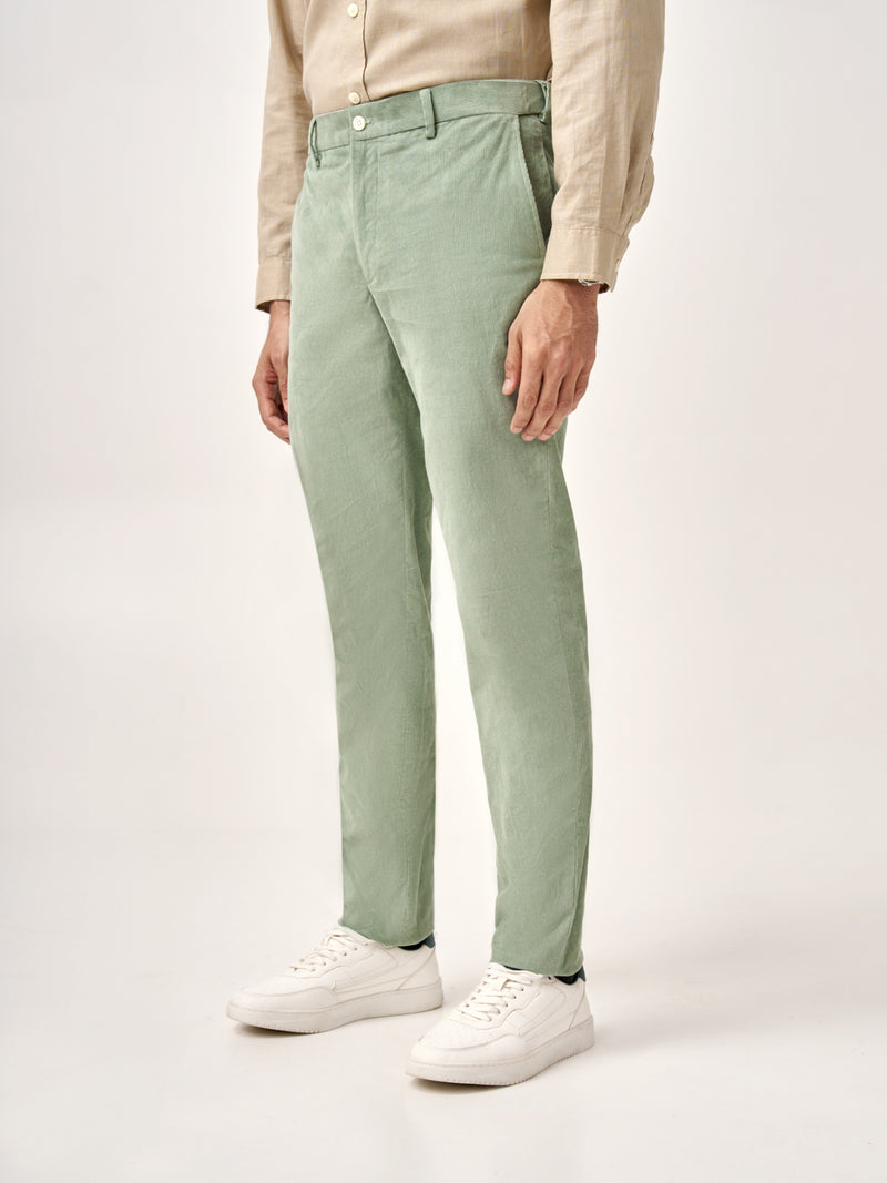 Aloe Green Corduroy Stretch Pants