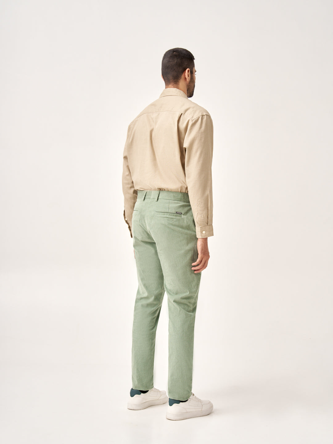 Aloe Green Corduroy Stretch Pants