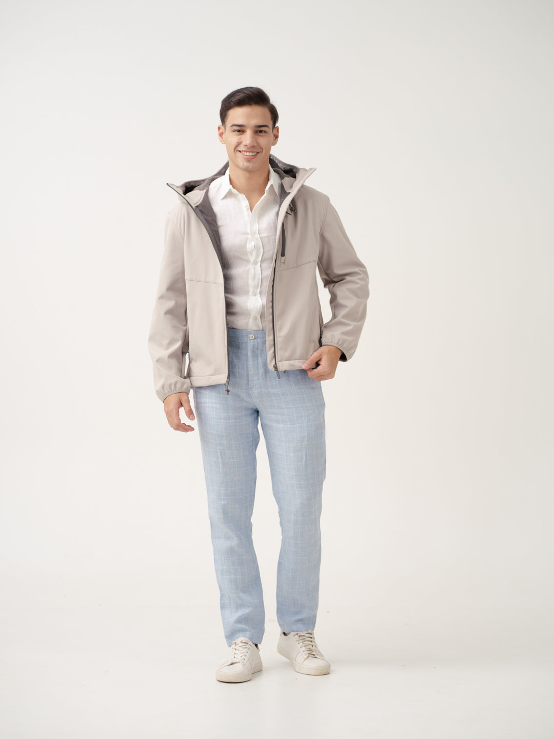 Coastal Blue Checks 100% Linen Pants
