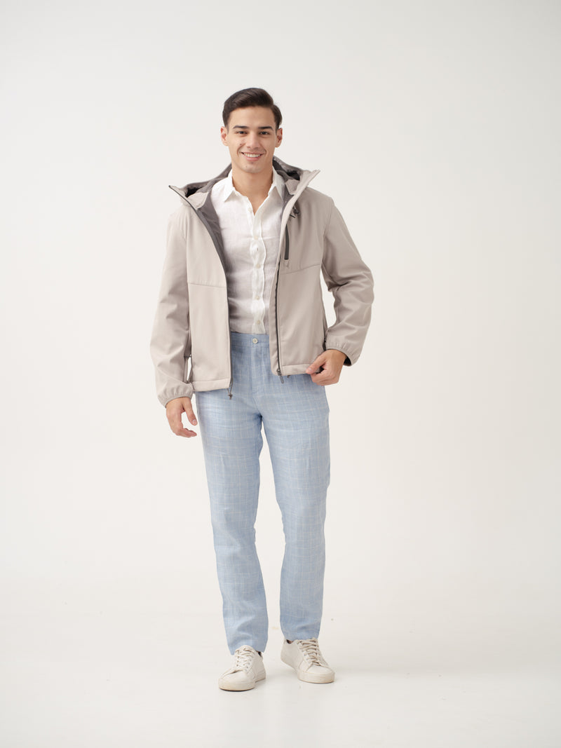 Coastal Blue Checks 100% Linen Pants