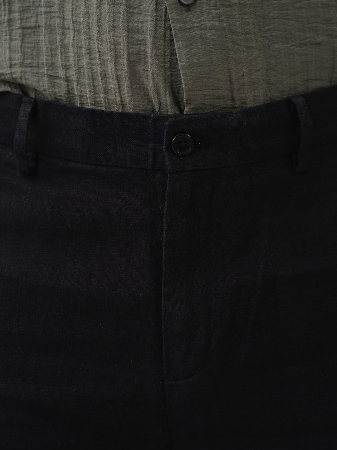 Rich Black 100% Linen Pants