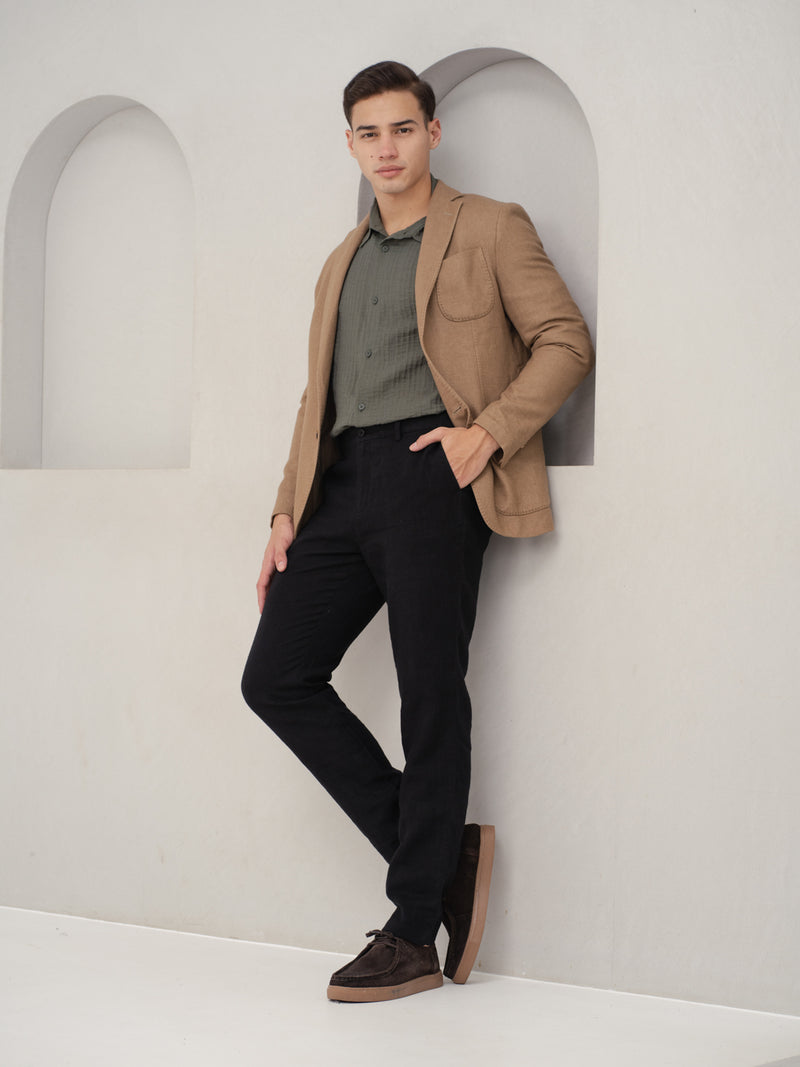Rich Black 100% Linen Pants