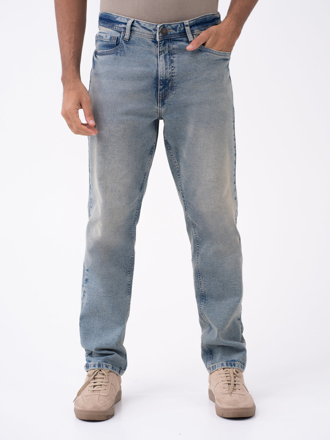 Burnt Vintage Blue Relaxed Fit Jeans