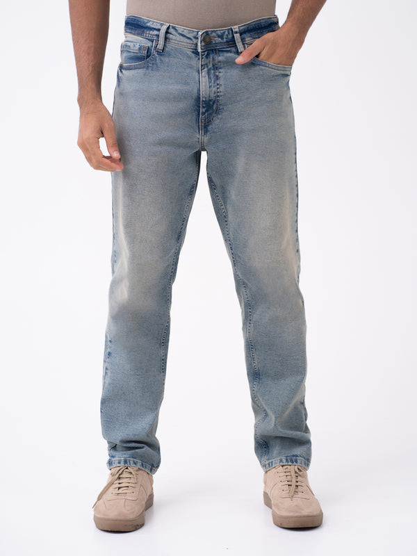 Burnt Vintage Blue Relaxed Fit Jeans