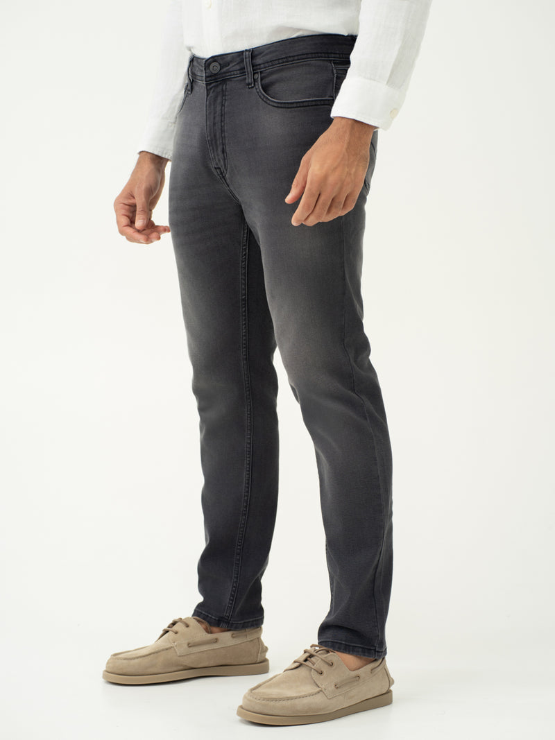 Edge Grey Whiskered Slim Fit Jeans