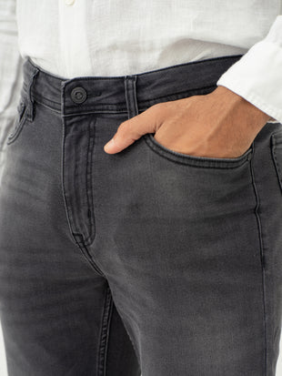 Edge Grey Whiskered Slim Fit Jeans