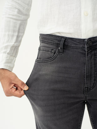 Edge Grey Whiskered Slim Fit Jeans