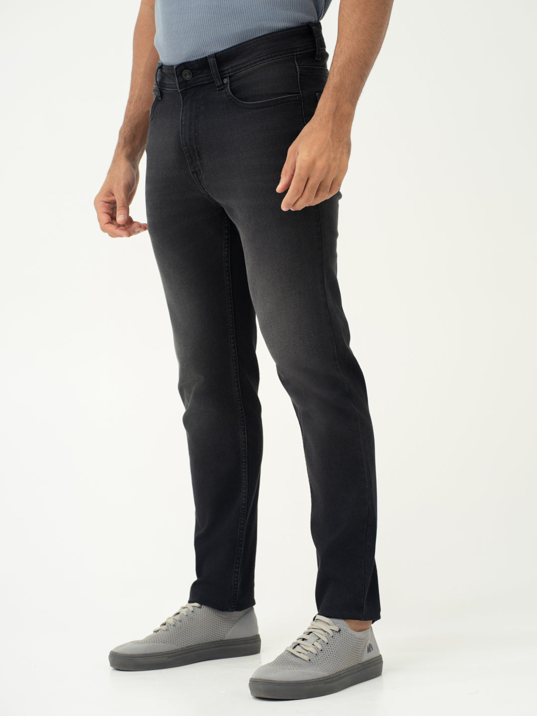 Forge Black Whiskered Slim Fit Jeans