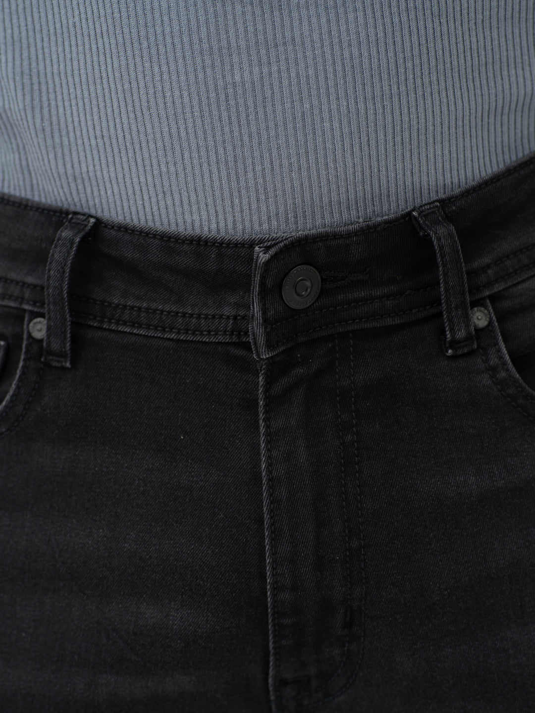 Forge Black Whiskered Slim Fit Jeans