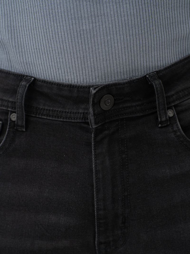 Forge Black Whiskered Slim Fit Jeans