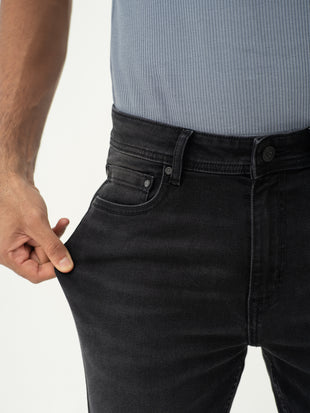 Forge Black Whiskered Slim Fit Jeans