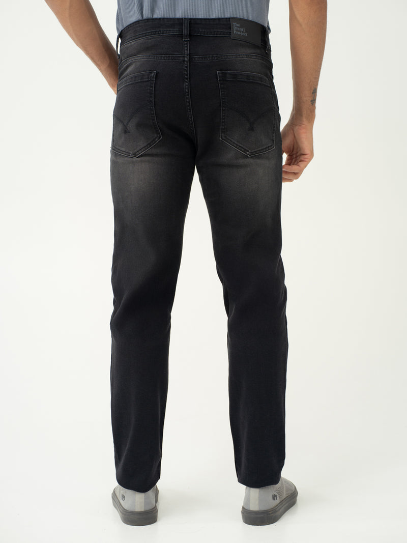 Forge Black Whiskered Slim Fit Jeans