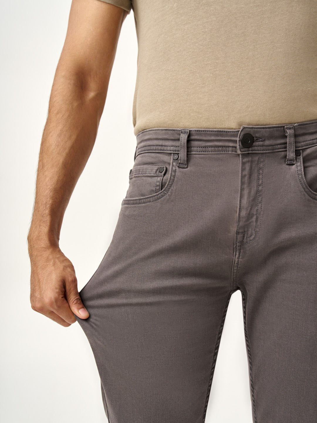 Charcoal Grey Power-Stretch Slim Fit Jeans