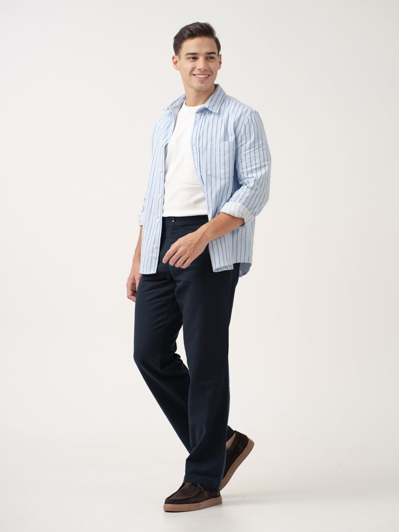 Marve Navy All Day Lounge Cotton Pants