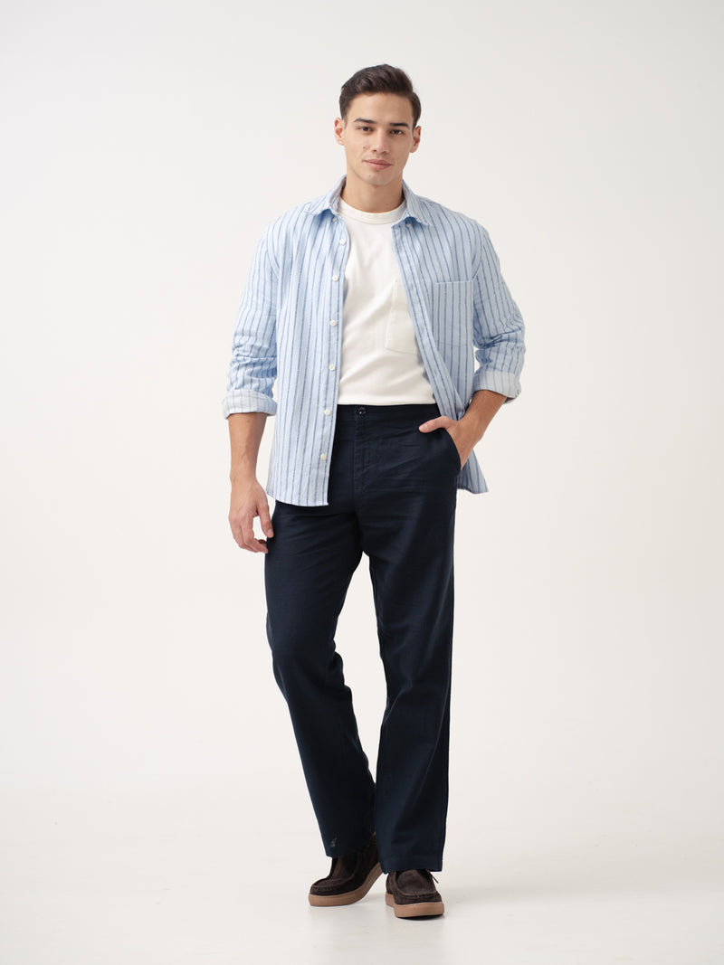 Marve Navy All Day Lounge Cotton Pants