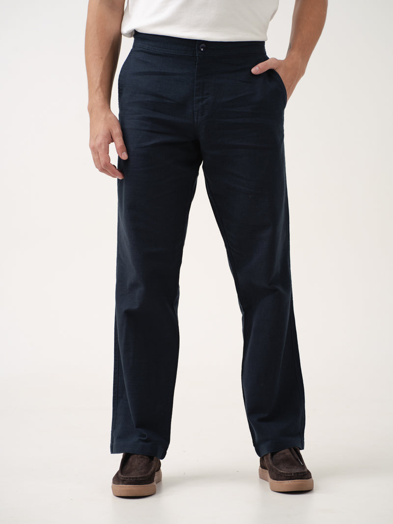 Marve Navy All Day Lounge Cotton Pants