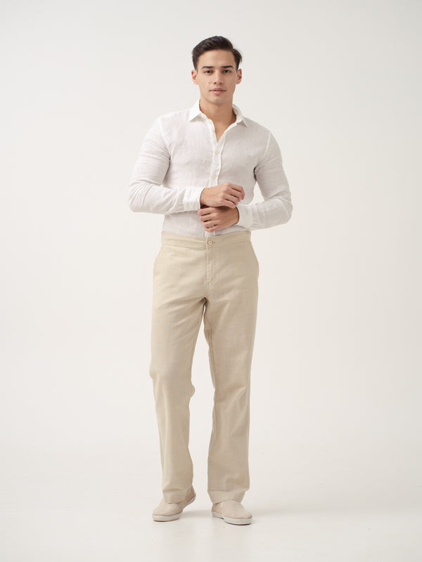 Bondi Beige All Day Lounge Cotton Pants