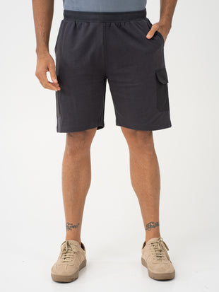 Lint Grey Relaxed Fit Cargo Sweatshorts