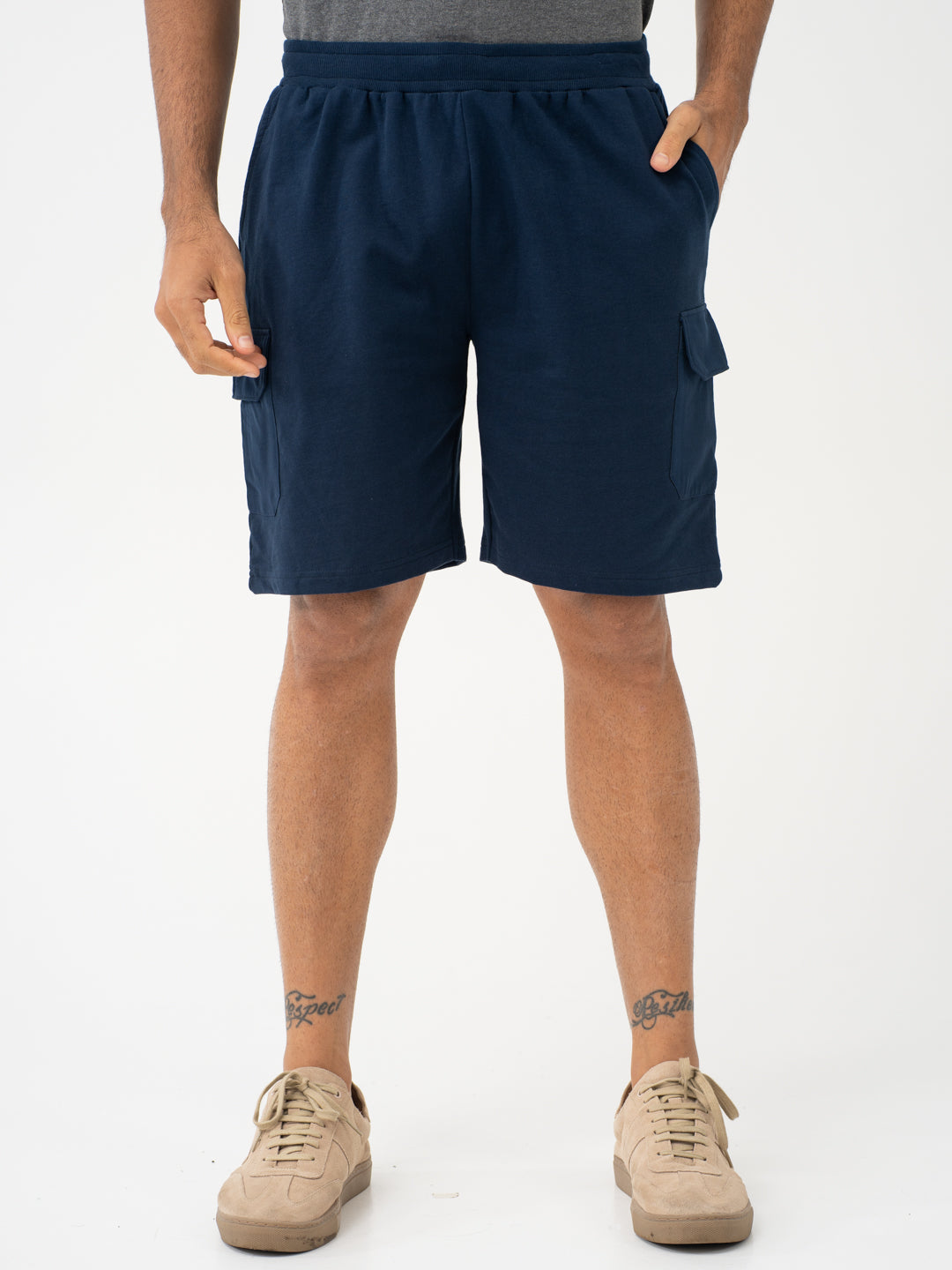 Rider Navy Relaxed Fit Cargo Sweatshorts
