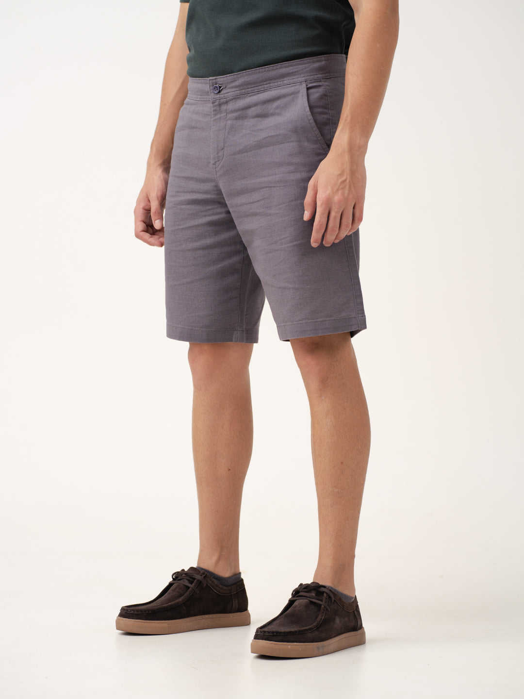 Alibaug Grey All Day Lounge Cotton Shorts