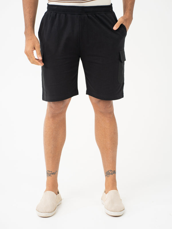 Dash Black Relaxed Fit Cargo Sweatshorts