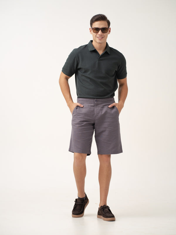 Alibaug Grey All Day Lounge Cotton Shorts